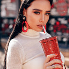 다이아 장식 텀블러