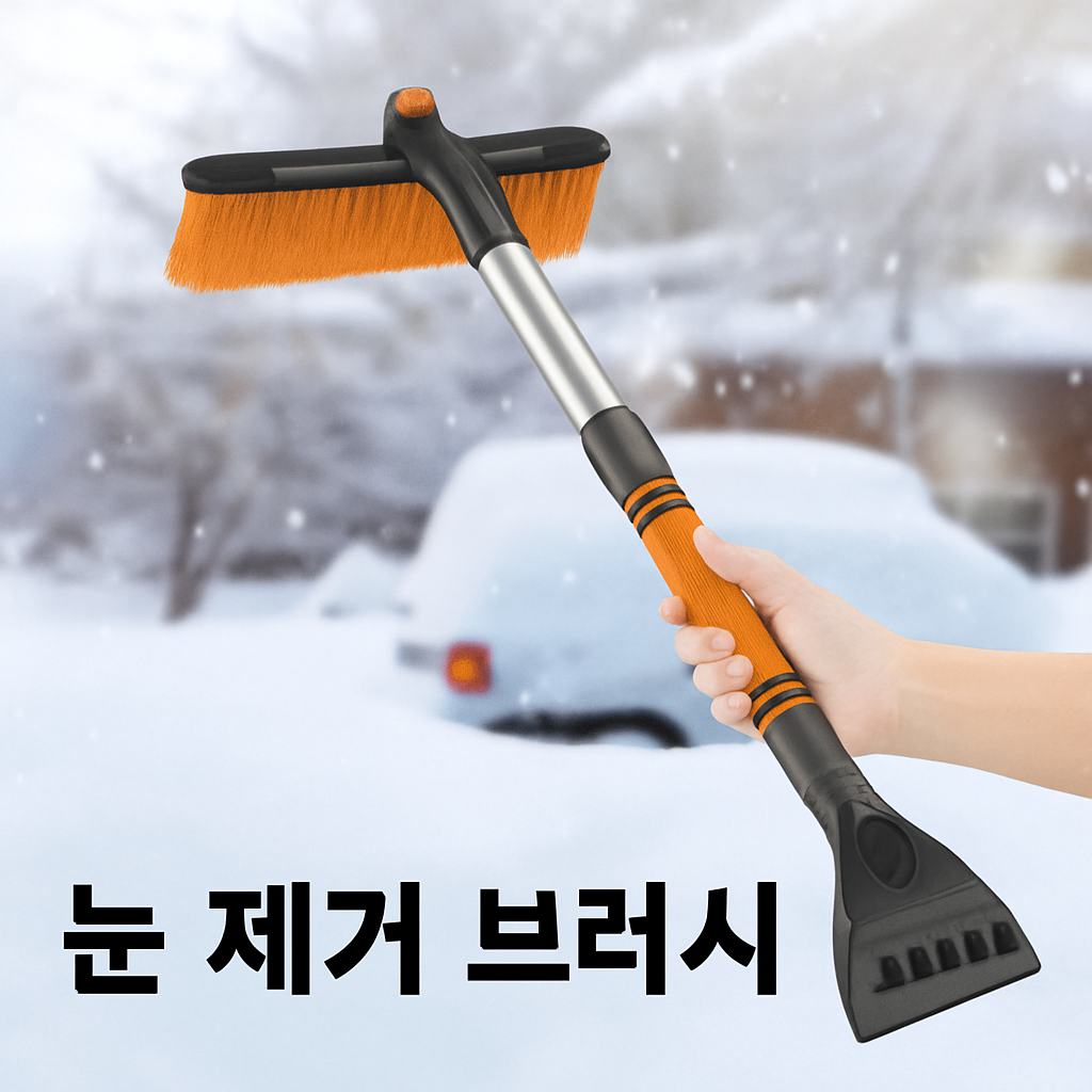 눈 제거 브러시 (분리형 · 길이 조절 · 폼 손잡이)